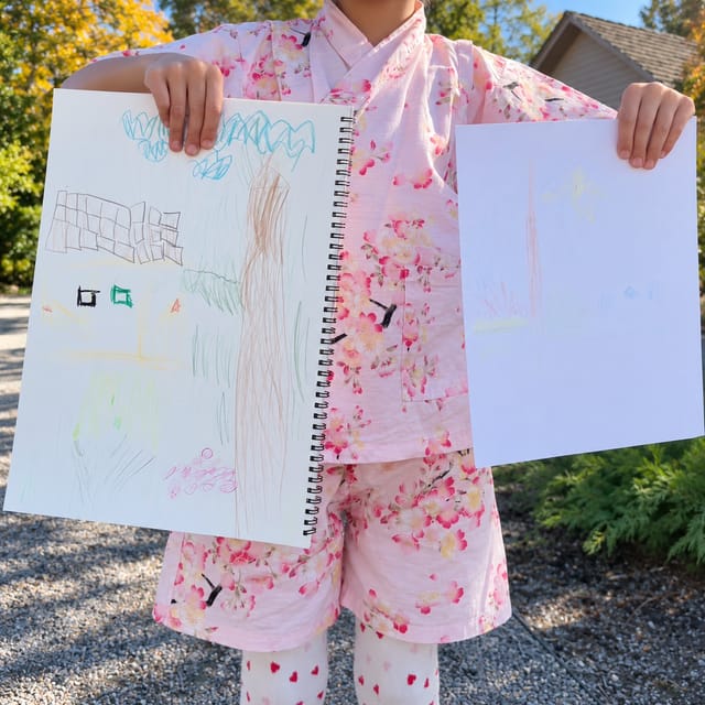 Showing off a finished garden sketch